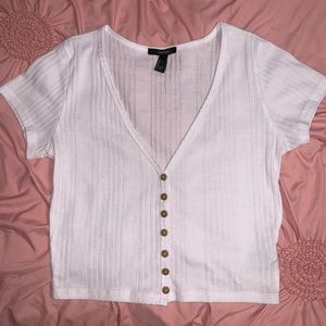 White Cropped T-Shirt